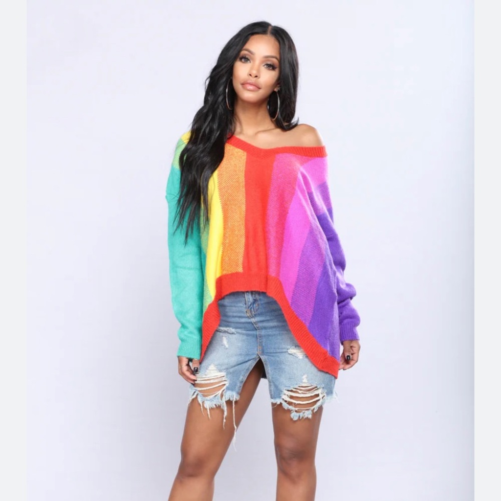 Sold out multi colored fashion nova sweater. Same day shipping!